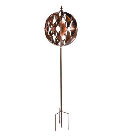 Our Unique Harlequin Ball Wind Spinner Features Pieced Metal Triangles