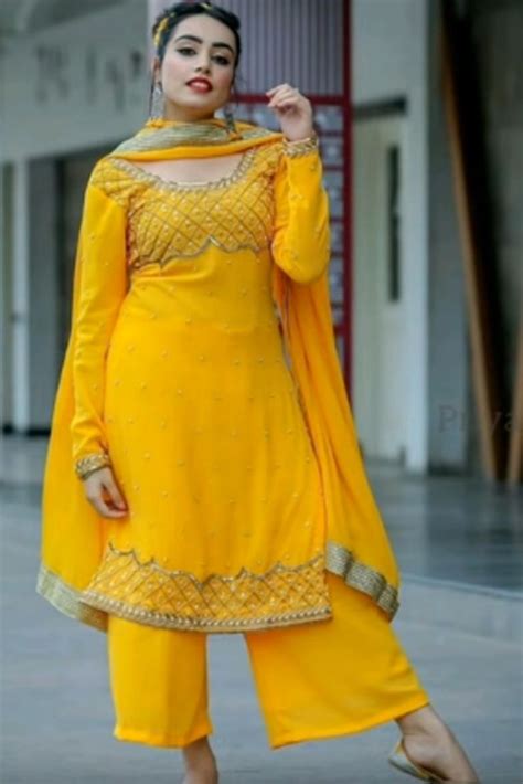Yellow Punjabi Suit Patiala Salwar Suit Color Combinations Suit