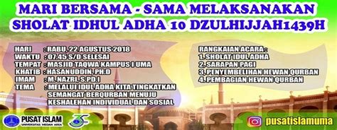 Sholat Idul Adha H Bersama Di Masjid Taqwa Kampus I Universitas