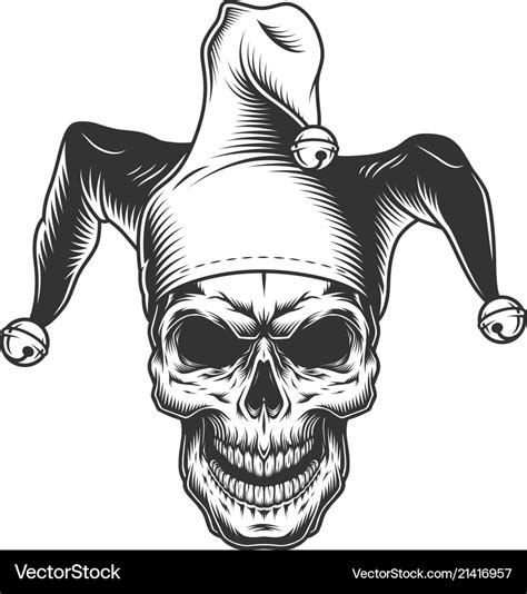 skull in jester hat royalty free vector image vectorstock