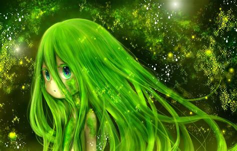 Обои Green Kawaii Girl Fantasy Nature Anime Beautiful Pretty