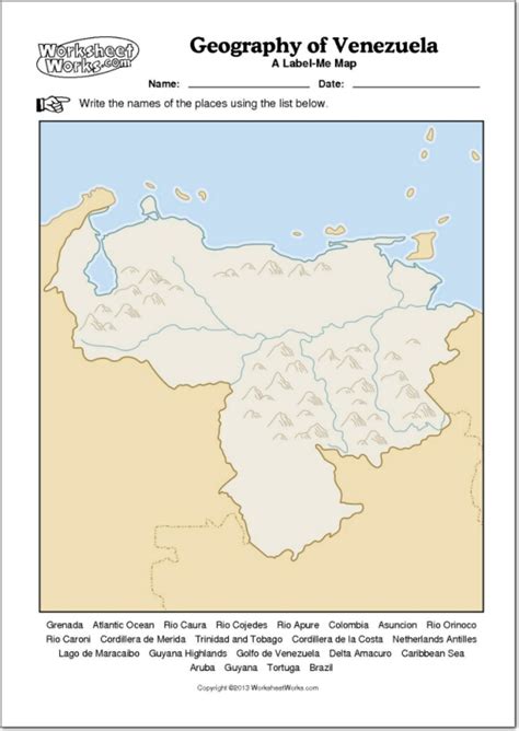 Mapa Físico Mudo De Venezuela Mapa Mudo De Ríos Y Montañas De Venezuela