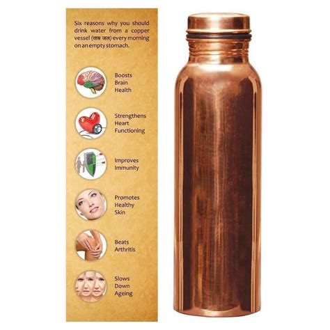 Our copper water bottles are designed keeping in mind the modern individual who wants to add a healthy aspect in life, but at the same time would also want to maintain a sense of style. Pure Copper Water Bottle For Ayurveda Health Benefits Leak ...