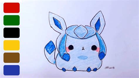 How To Draw Glaceon From Pokemon Youtube