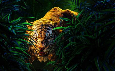Angry Tiger Jungle 3d Art Predators Cartoon Tiger Wildlife Tigers