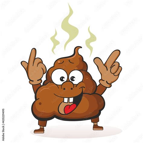 Poop Emoticon Funny Poop Character Cute Cartoon Mascot Character