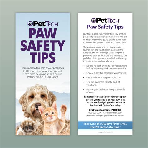 Paw Safety Tips Rack Cards Pet Tech Marketing