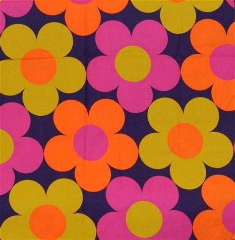 1960s 1970s huge flowers fabric retro prints pattern wallpaper retro pattern