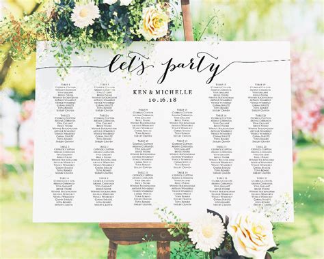 Wedding Seating Signs Reception Seating Chart Table Seating Chart