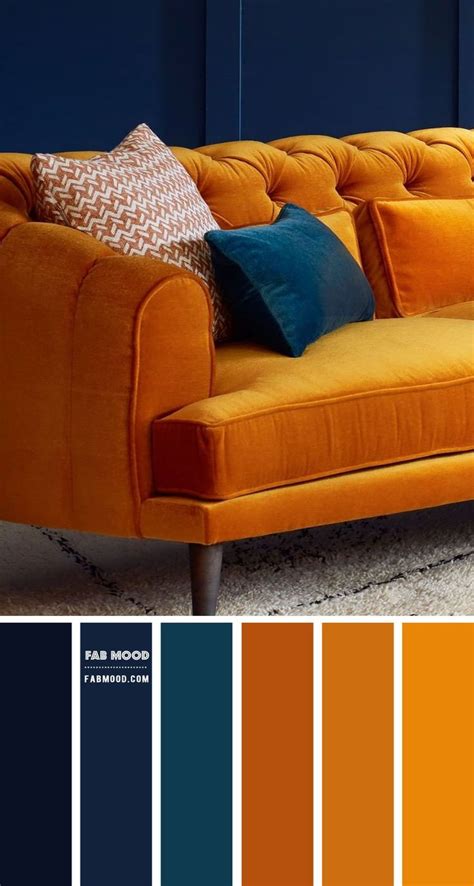 Navy Blue And Turmeric Living Room In 2020 Blue And