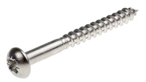 Rs Pro Pozidriv Round Stainless Steel Wood Screw A2 304 4mm Thread