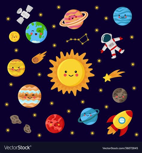 Solar System Planets Collection Free Vector Solar System Design My Xxx Hot Girl