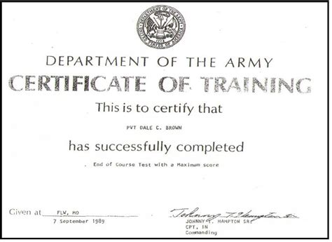 Military Training Military Training Certificates