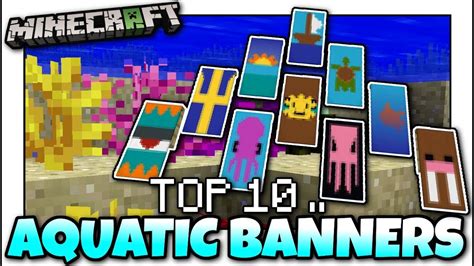 Minecraft Top 10 Update Aquatic Banner Designs Tutorial Easy