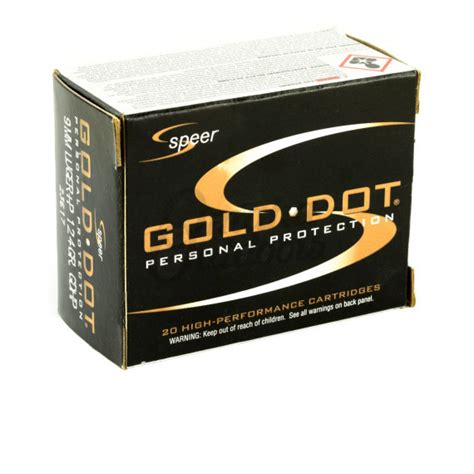 Speer Gold Dot 9mm Ammo 124 Grain Hollow Point 20 Round Box Omaha