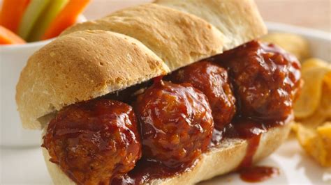 Barbecue Meatball Hoagies Recipe From