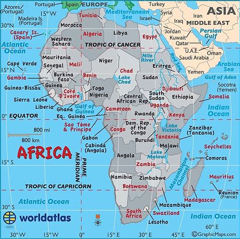 Large Map Of Africa Easy To Read And Printable