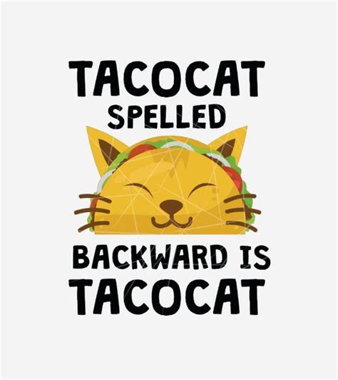 Taco Cat Spelled Backwards Is Taco Cat Funny Quote Png Free Download