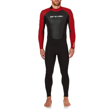 Animal Mens Nova 32mm 2017 Back Zip Wetsuit Bright Red Bodysurfing