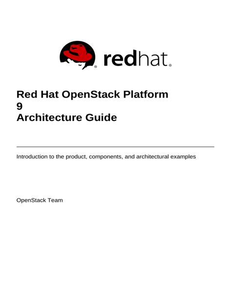 Red Hat Openstack Platform 9 Architecture Guide En Us