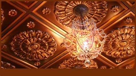 Gold copper pendant lamp living room ceiling light chandelier lamp led lighting. Copper Ceiling Tiles - An Overview | Decorative Ceiling ...