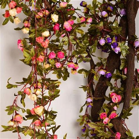 buy 220cm artificial silk roses european ivy hanging vine fake flowers flores