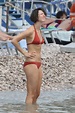Rebecca Hall Wearing a Red Bikini at the Beach in Taormina 06/13/2016 ...