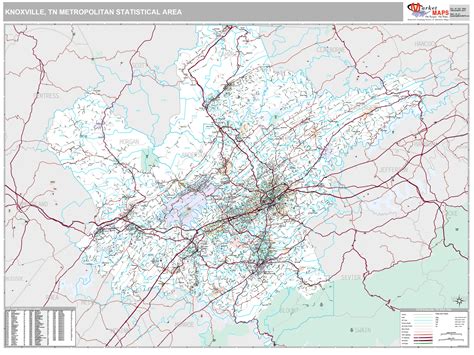 Knoxville Tennessee Wall Map Color Cast Style By Marketmaps Mapsales