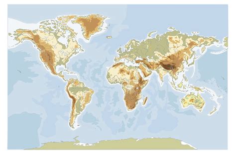 Geograf A Alarcos A Mapa Mundi Mudo Del Relieve De La Tierra