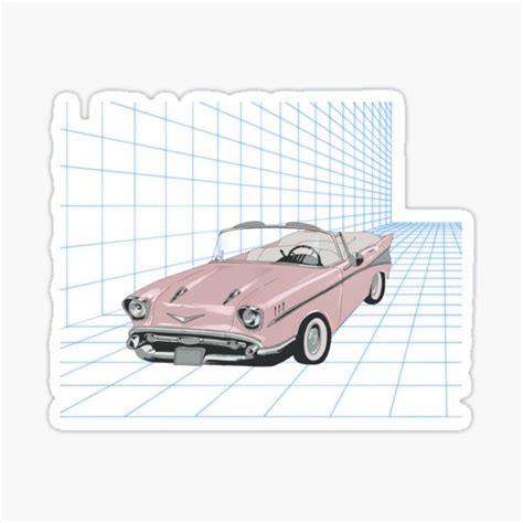 Vintage Car Grid Background Sticker For Sale By Reevedesigns Redbubble