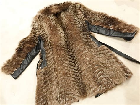 Classic Fur Coat Vintage Clothing Raccoon Coat Authentic Real Fur Coat Vintage Raccoon Coat