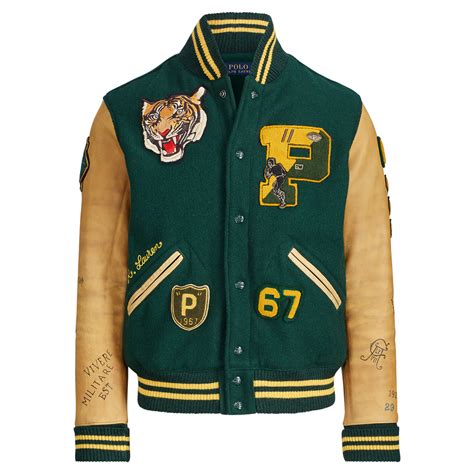 Wool Blend Letterman Jacket Ralph Lauren De