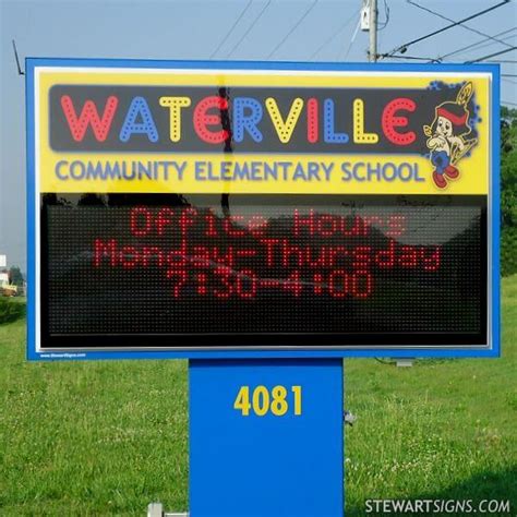 School Sign For Waterville Community Elementary School Tn