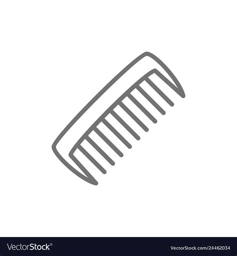 Comb Hair Brush Line Icon Royalty Free Vector Image