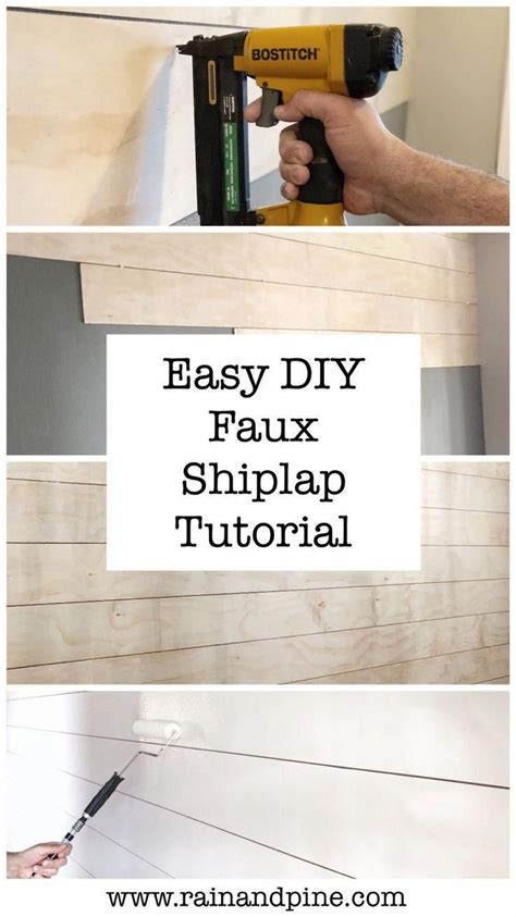 An Easy Diy Shiplap Wall Tutorial Painting And Installing Faux Shiplap