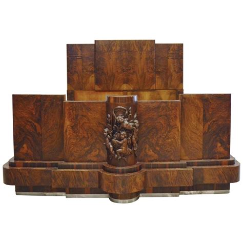 At your doorstep faster than ever. Italian Art Deco Walnut Burl and Carved Queen Bed | Art ...