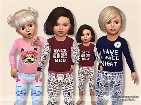 Pinkzombiecupcakes Pyjama Outfit For Toddler Collection 01 Sims 4