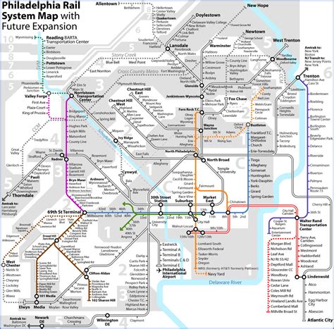 Septas Rail Lines Maps