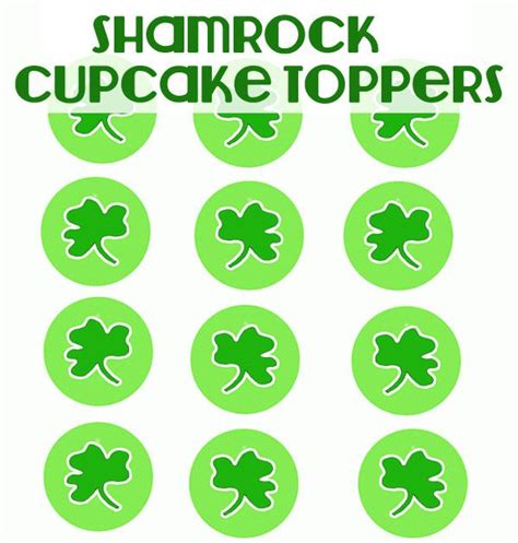 Shamrock St Patrick S Day Cupcake Toppers