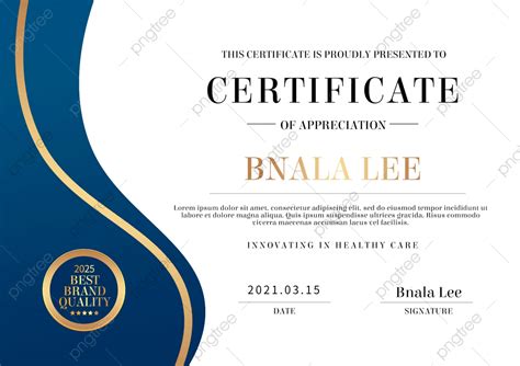 Modern Medal Business Blue Certificate Template Download On Pngtree
