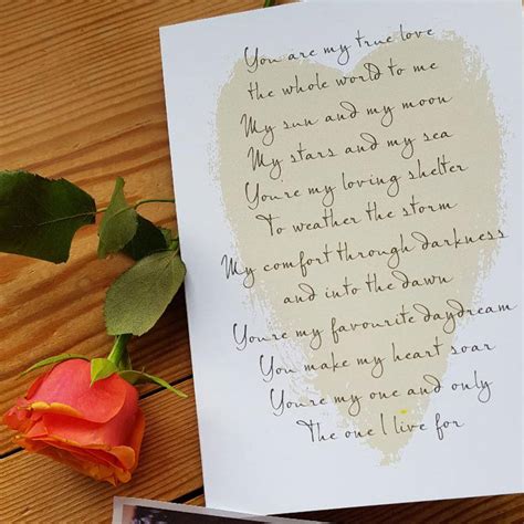 True Love Poem Card For Anniversary Wedding By Giddy Kipper