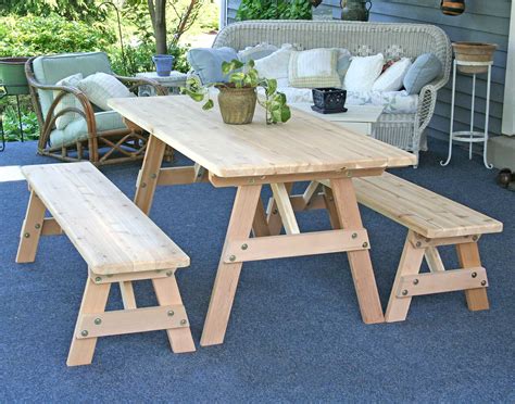 Picnic Table W Unattached Benches Plans ~ Gym Workbench