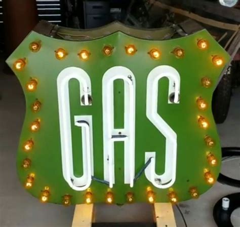 Original Neon Gas Sign Neon Gas Garage Equipment Tin Signs Vintage