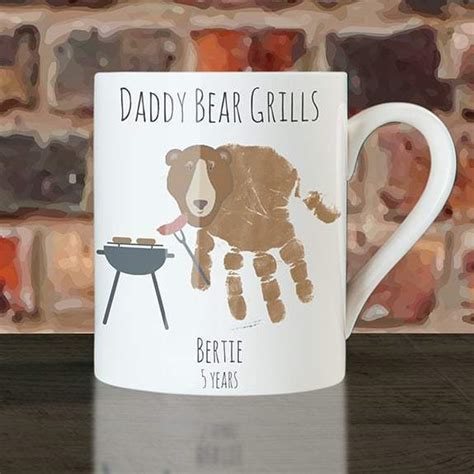 Personalised Daddy Bear Grills Handprint Cup Keepsakes By Rebecca
