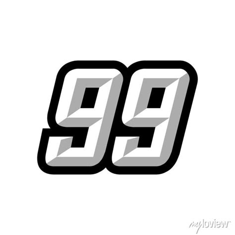 Creative Modern Logo Design Racing Number 99 • Wall Stickers Three