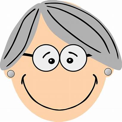 Clipart Grandma Grandmother Clip Grey Haired Animated