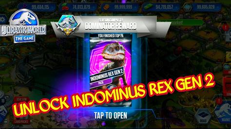 Unlock Indominus Rex Gen 2 Tournament Jurassic World The Game Youtube