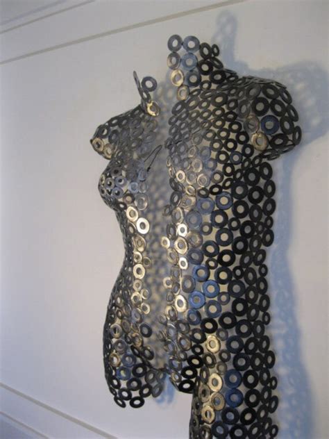 Modern Metal Wall Art Sculpture Abstract Torso Nude By Onlyart76
