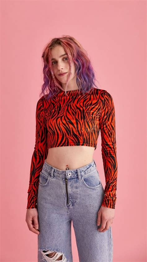 For The Coming Age Long Sleeve Tops Tiger Print Women