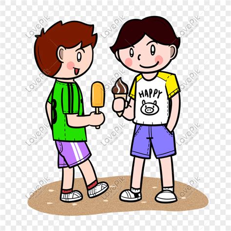 Summer Kids Eating Popsicles Png Image Free Download And Clipart Image